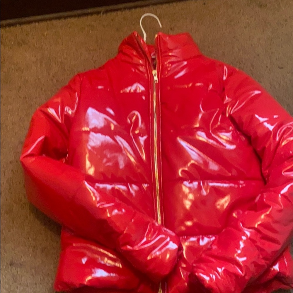 Red latex coat